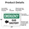 Signmission Gas Shutoff (Left Arrow) With Symbol, 24 in W x Rectangle, Aluminum OS-2PACK-EM-A-1824-L-10388 - alternate 2